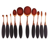 Rose Gold Oval Makeup Brushes