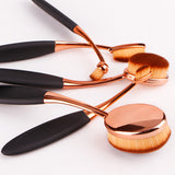 Rose Gold Oval Makeup Brushes